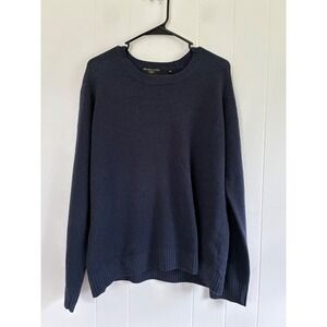 Brunella Gori Italia Mens XL Navy Blue 100% Lambswool Crewneck Sweater